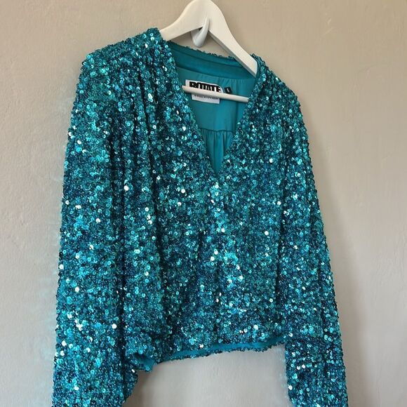 ROTATE BIRGER CHRISTENSEN Aurelia sequin-embellished blouse - Picture 7 of 12